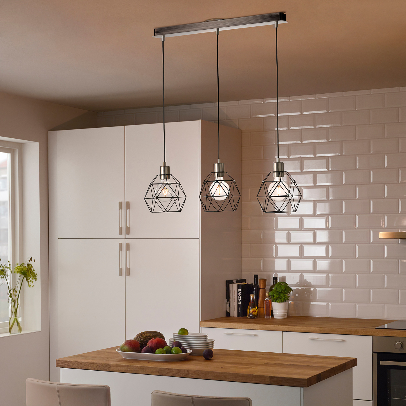 IKEA ペンダントランプ BRUNSTA SKAFTET×2 BRUNSTA / SKAFTET pendant lamp black/nickel-plated rectangle - IKEA