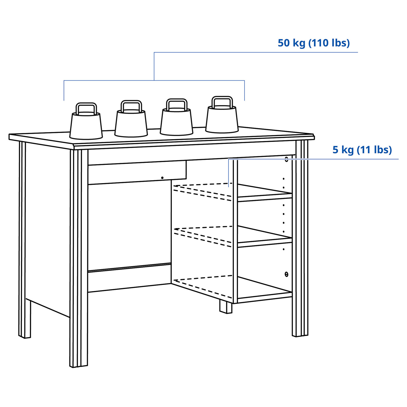 BRUSALI desk white - IKEA