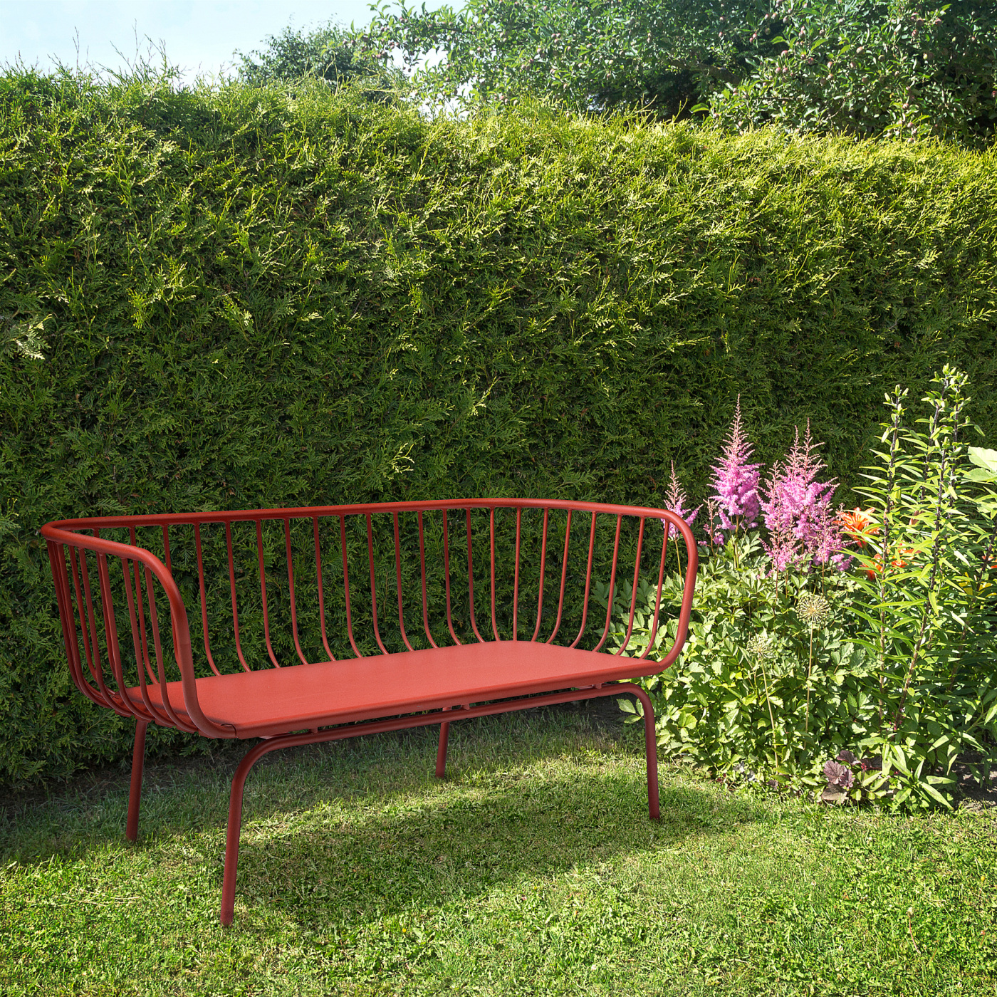 BRUSEN 3-seat sofa, outdoor red - IKEA