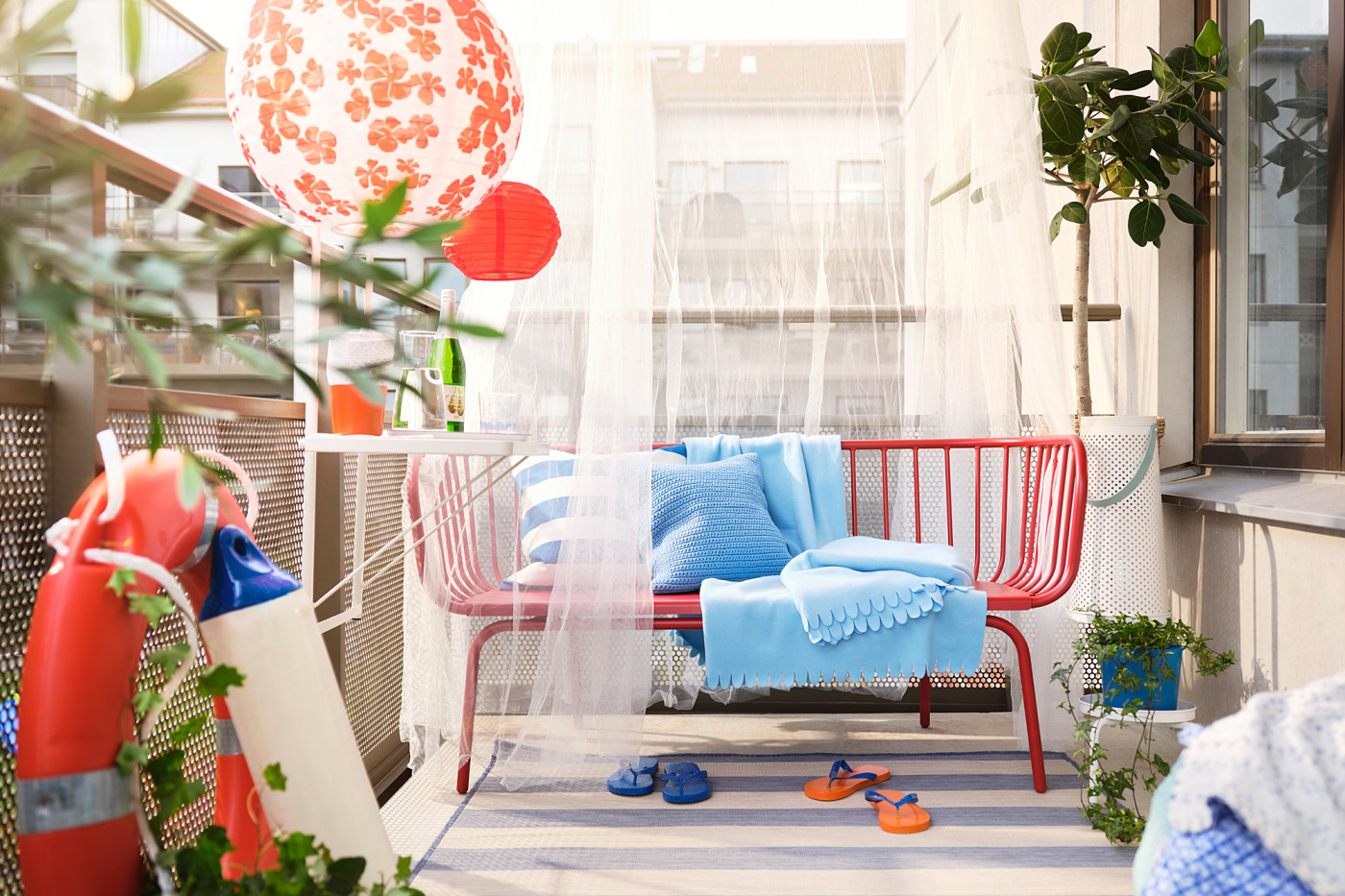 BRUSEN 3-seat sofa, outdoor red - IKEA