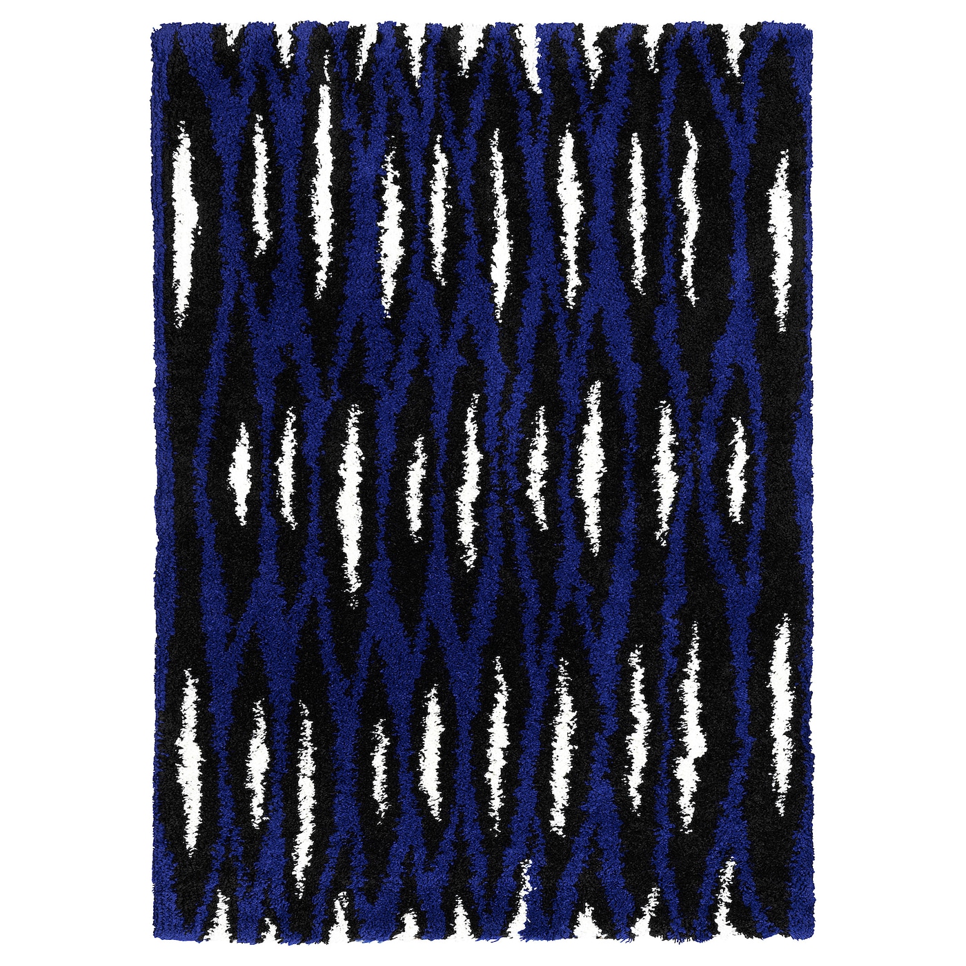 BULLERREMSA ブッレレムサ* 1個 BULLERREMSA rug, high pile blue white/black - IKEA