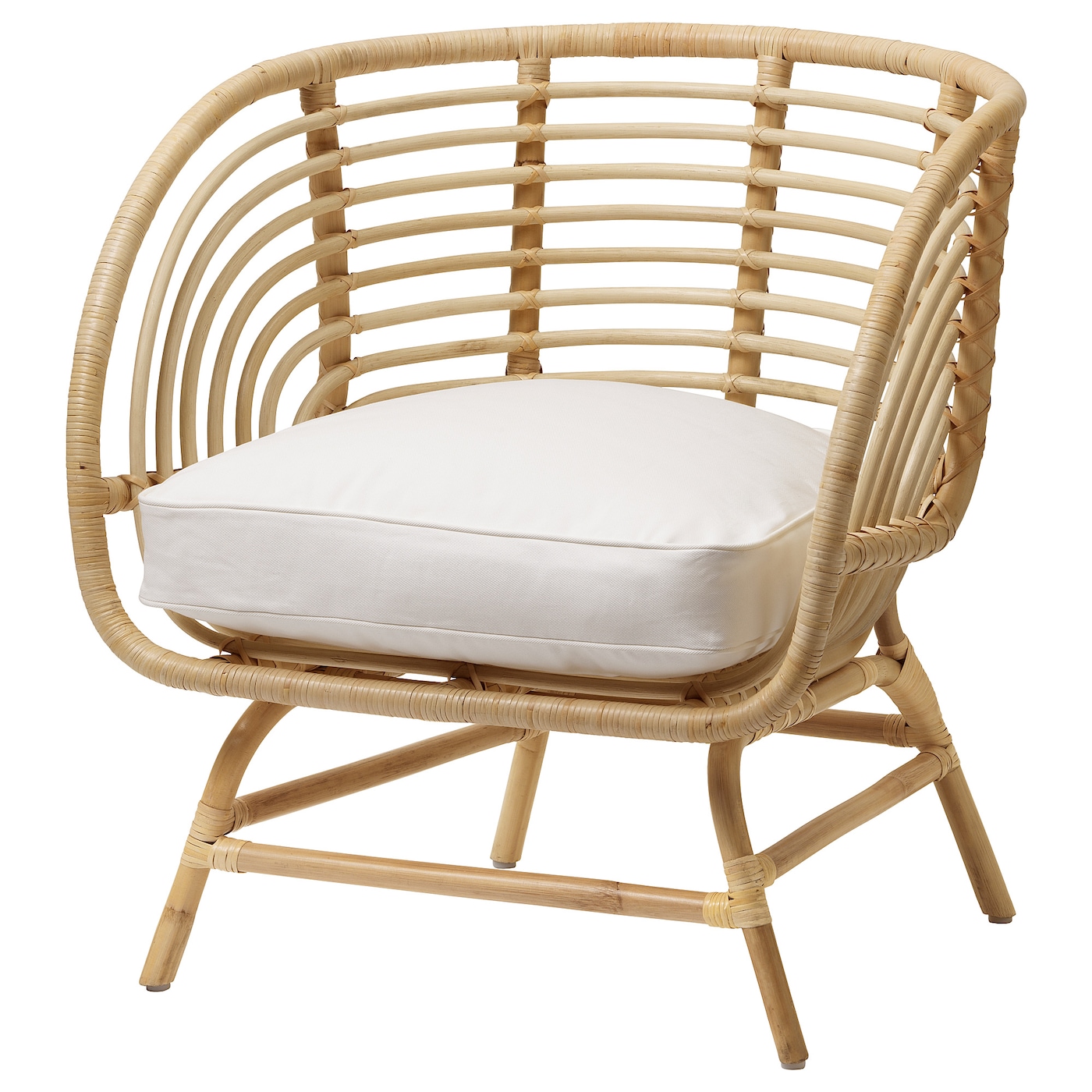 BUSKBO armchair rattan/Djupvik white - IKEA