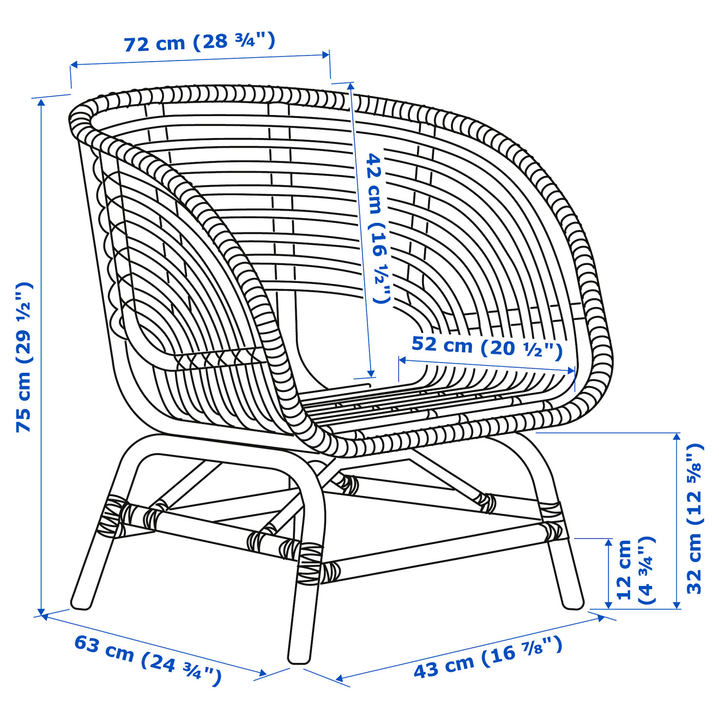 BUSKBO armchair rattan - IKEA