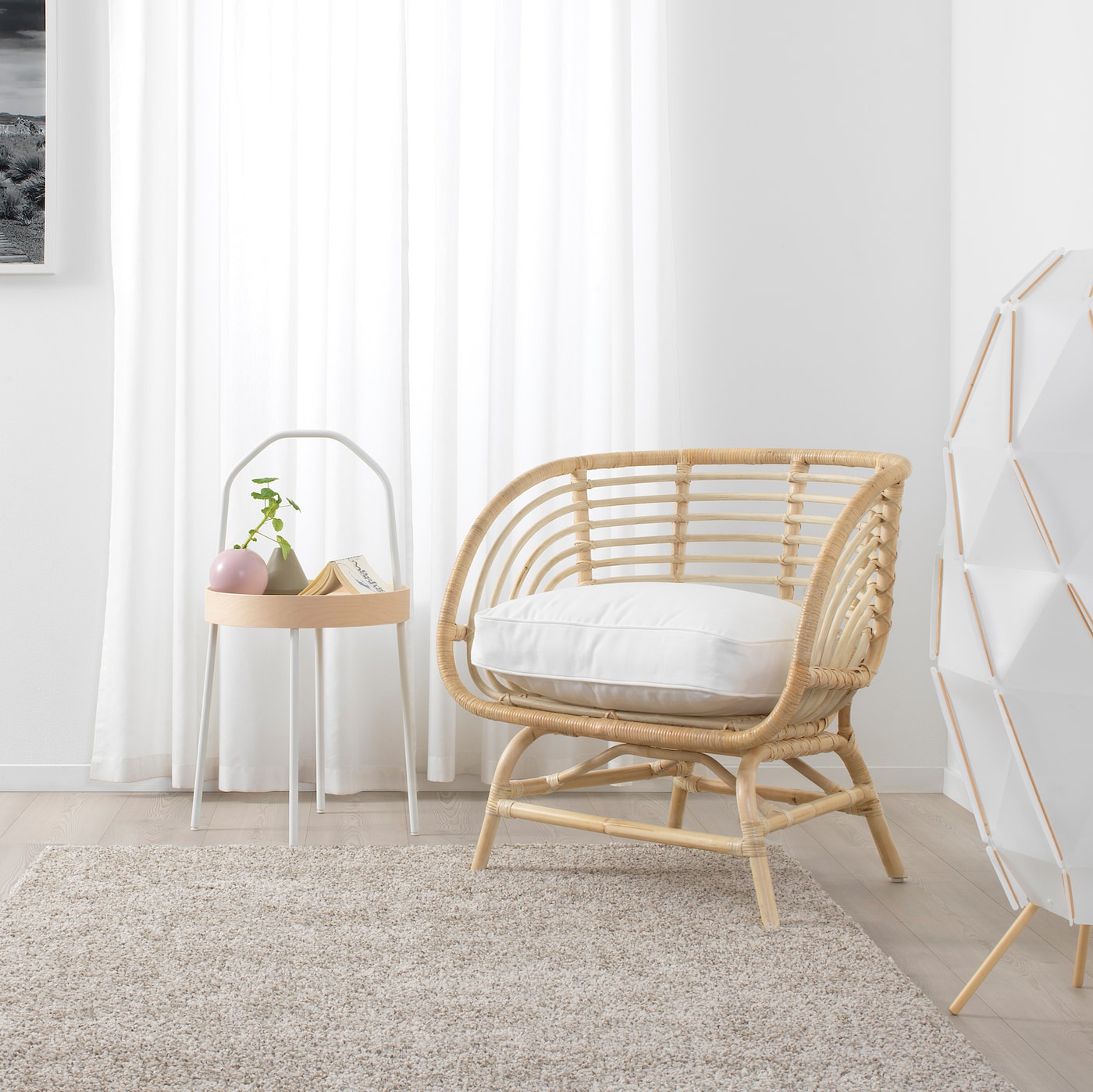 【美品】IKEA BUSKBO 籐椅子 ブスクボー ラタンチェア 送料無料 BUSKBO armchair rattan - IKEA