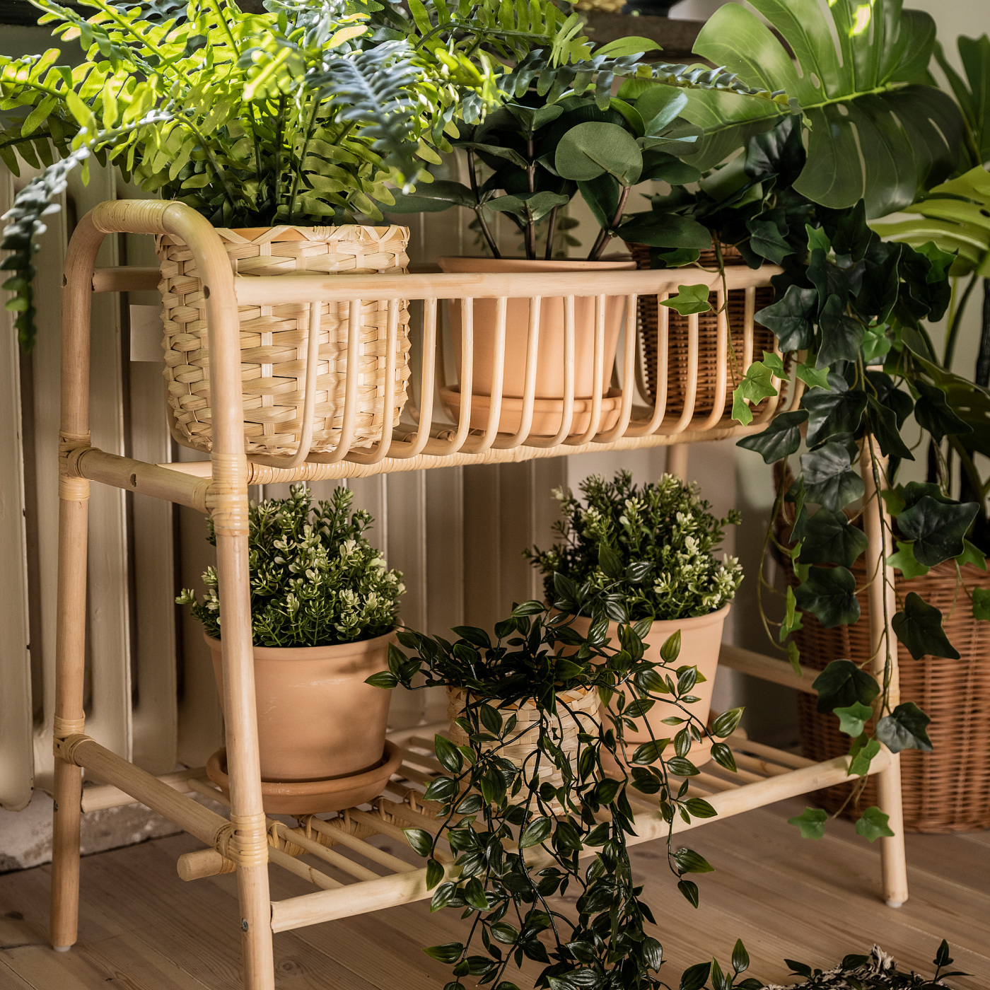 BUSKBO plant stand rattan - IKEA
