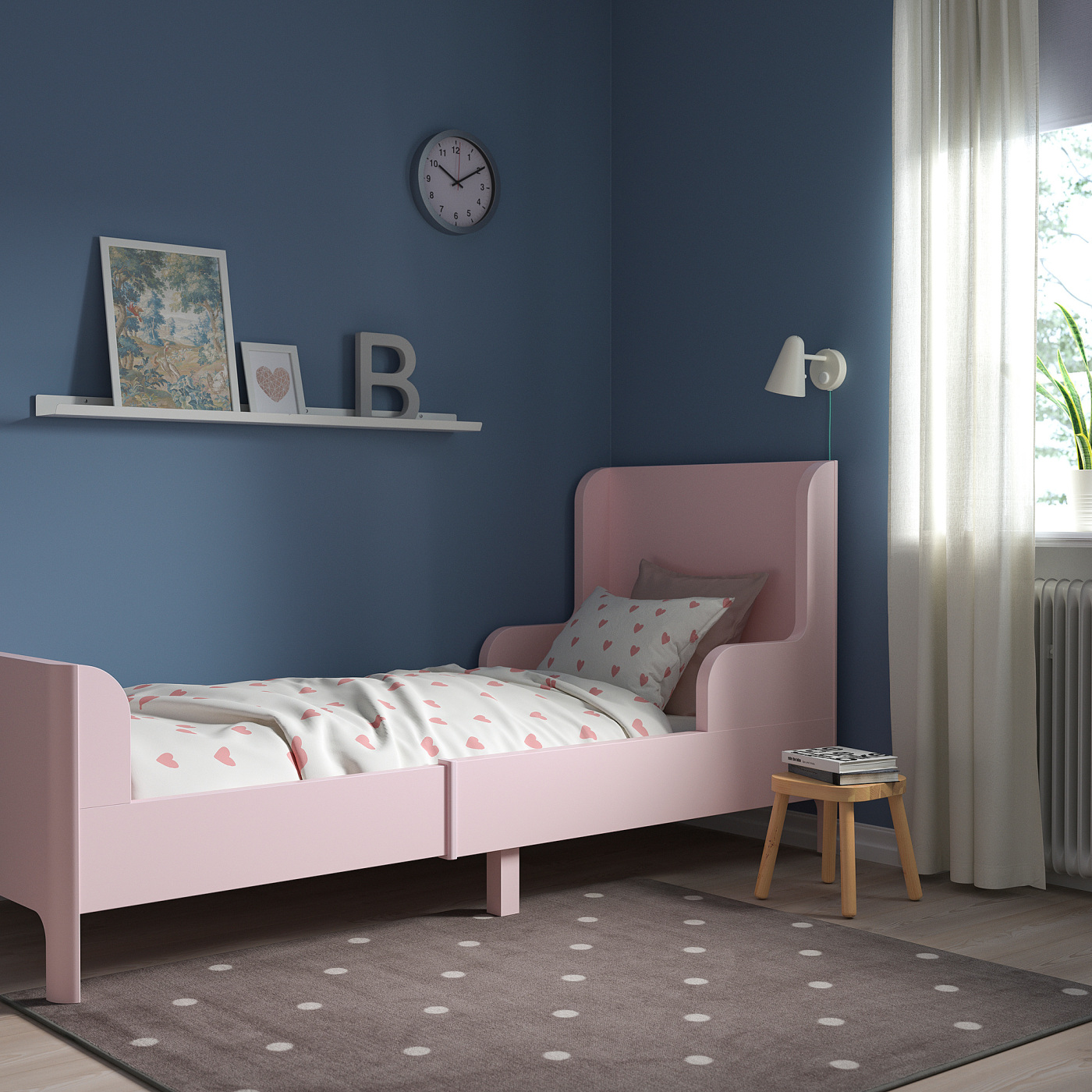 イケヤ　BUSUNGE ブースンゲ　　ピンク BUSUNGE extendable bed light pink - IKEA