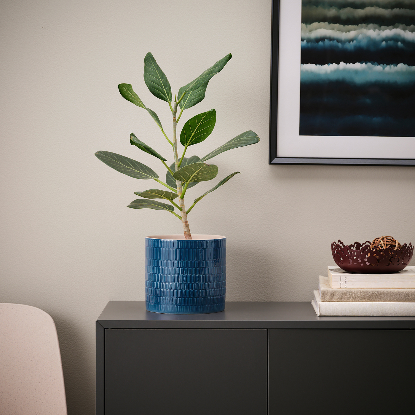 CHIAFRÖN plant pot in/outdoor dark blue - IKEA