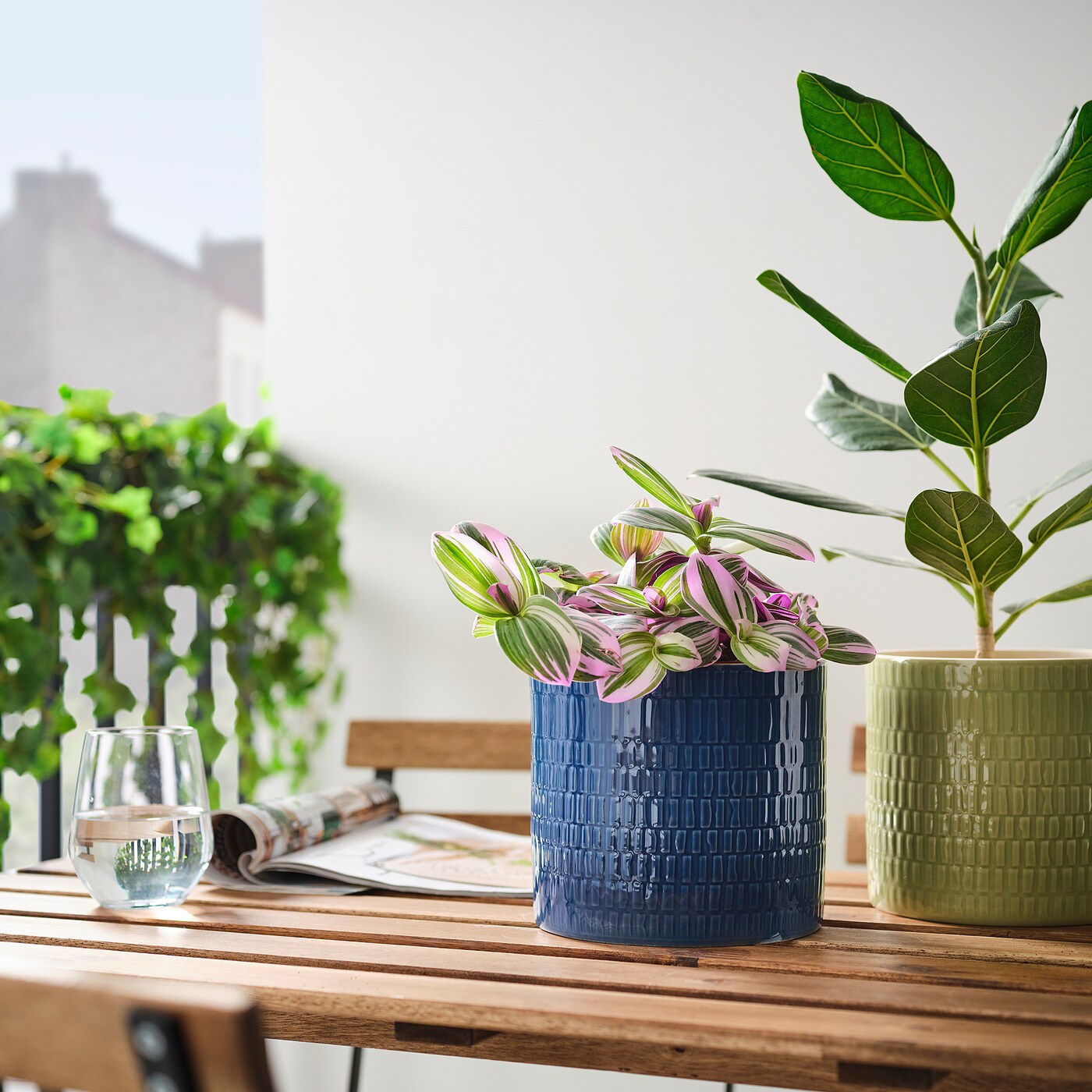 CHIAFRÖN plant pot in/outdoor dark blue - IKEA