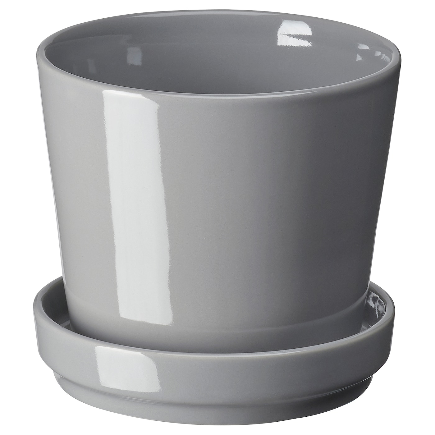 CITRUSFRUKT plant pot with saucer in/outdoor grey - IKEA