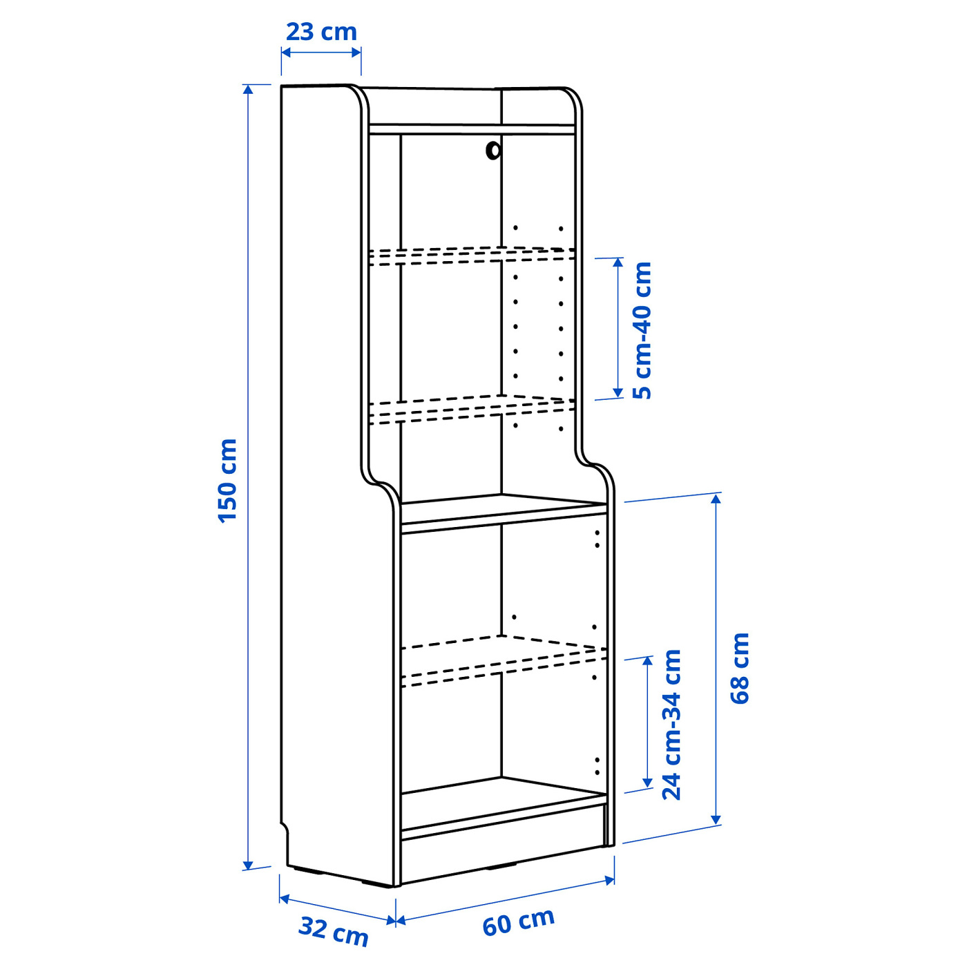 DALRIPA children's bookcase with door white/pale turquoise - IKEA