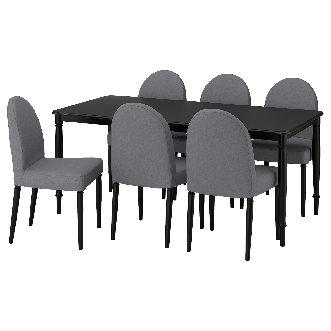 DANDERYD / DANDERYD table and 6 chairs black/Vissle grey - IKEA