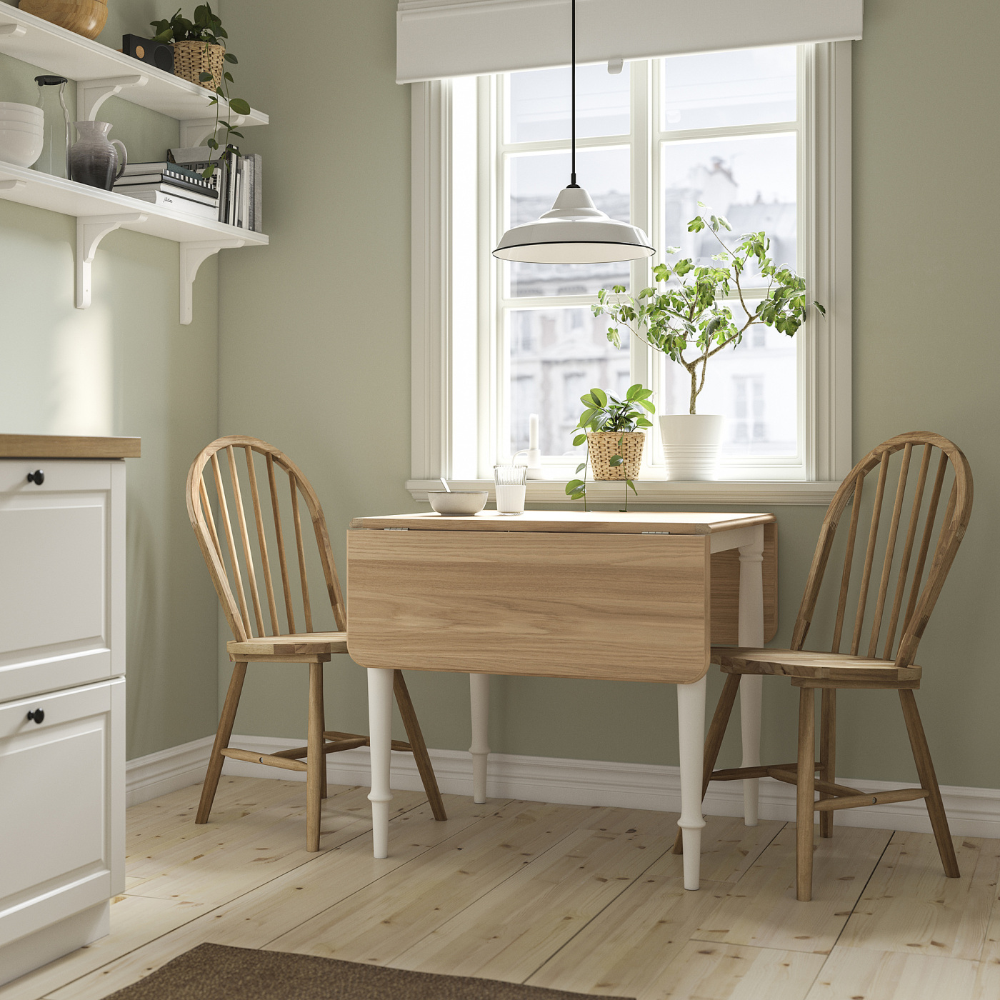 ◇大阪府 神戸市 配達料無料！◇IKEA◇デスク◇チェア◇2点セット◇ DANDERYD / SKOGSTA table and 2 chairs oak veneer white/acacia - IKEA