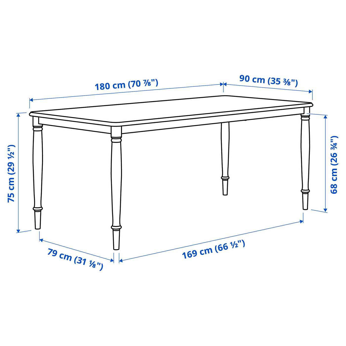 DANDERYD / SKOGSTA table and 6 chairs white/acacia - IKEA