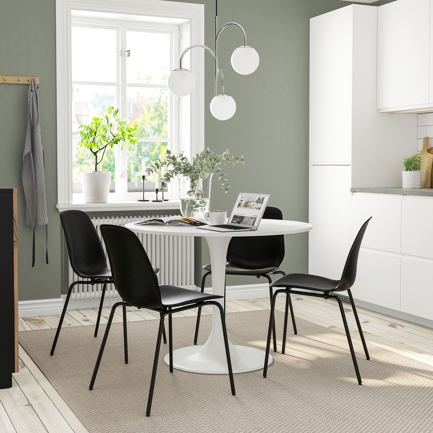 DOCKSTA / LIDÅS table and 4 chairs white white/black/black - IKEA