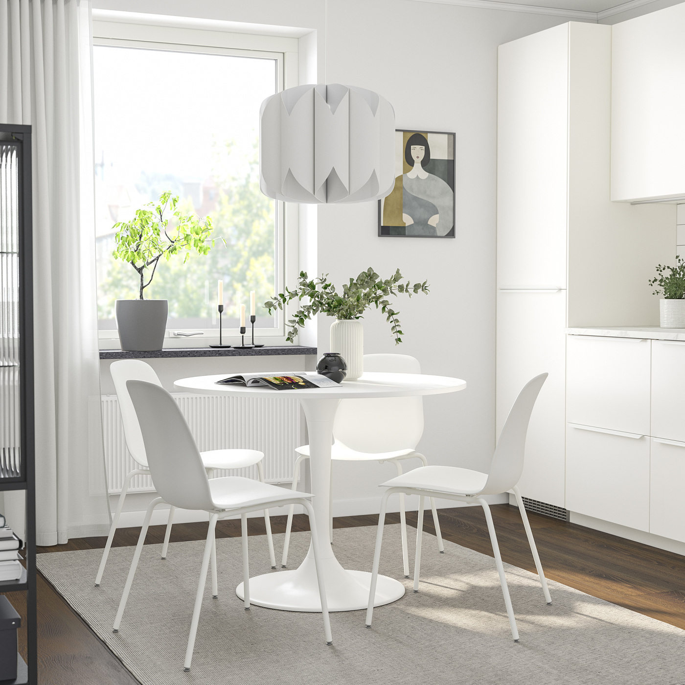 DOCKSTA / LIDÅS table and 4 chairs white white/white white - IKEA