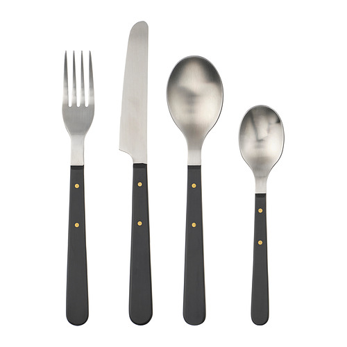 STOCKHOLM 2025 24-piece cutlery set black - IKEA