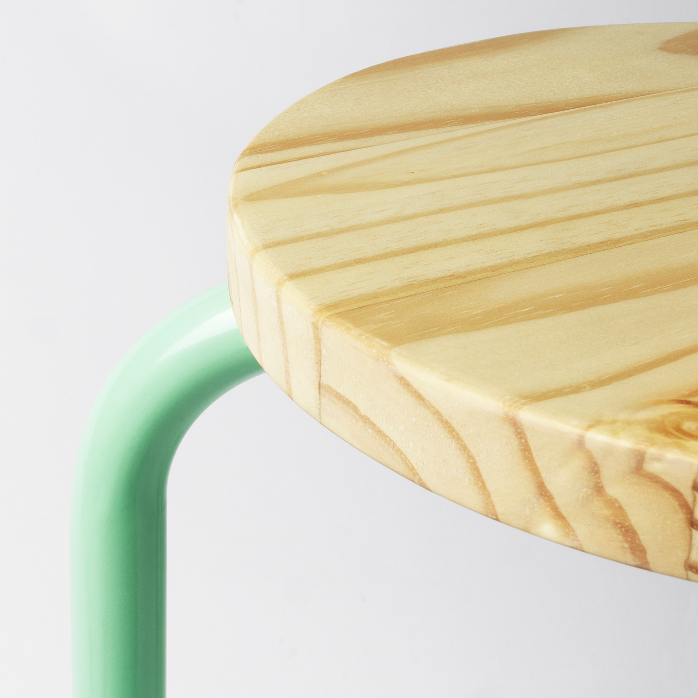 DOMSTEN stool light green/pine - IKEA
