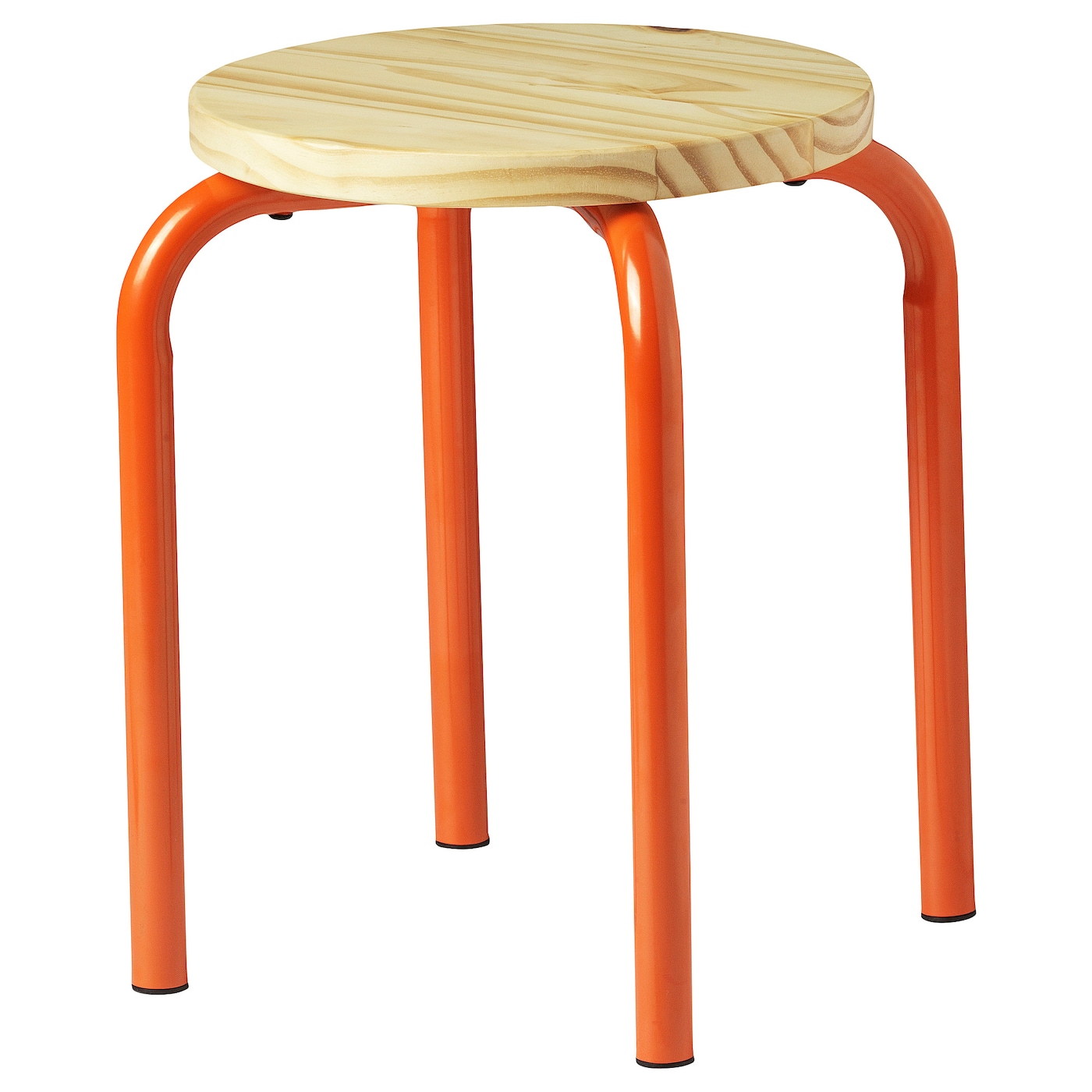 DOMSTEN stool orange/pine - IKEA