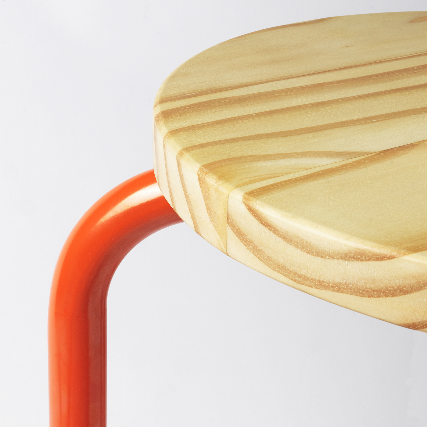 DOMSTEN stool orange/pine - IKEA
