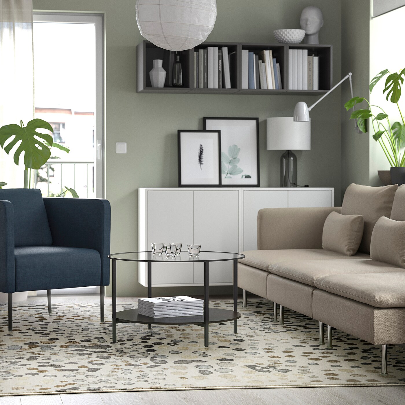 DUBBELFIL rug, low pile dot pattern/beige - IKEA