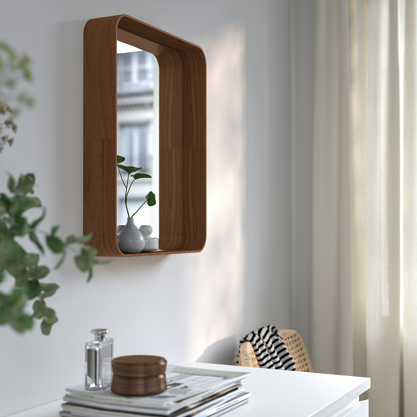 DVÄRGSYREN mirror walnut veneer - IKEA