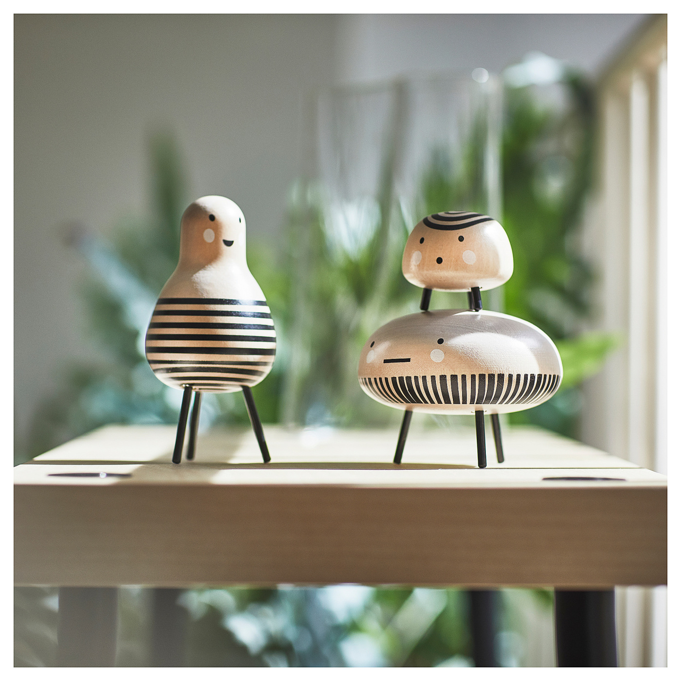 日本未発売　IKEA デコレーション雑貨 置物　2点セット　DVÄRGTALL DVÄRGTALL decoration figure, set of 3 solid wood/black - IKEA