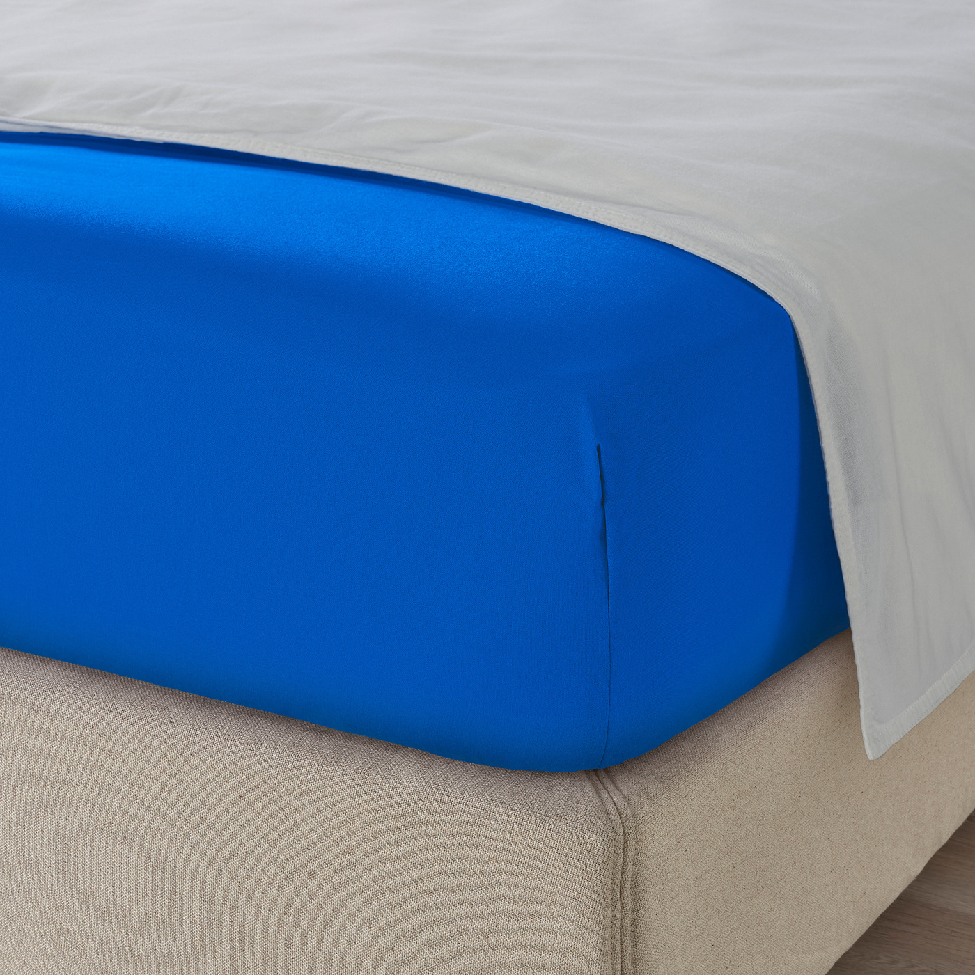DVALA fitted sheet bright blue - IKEA