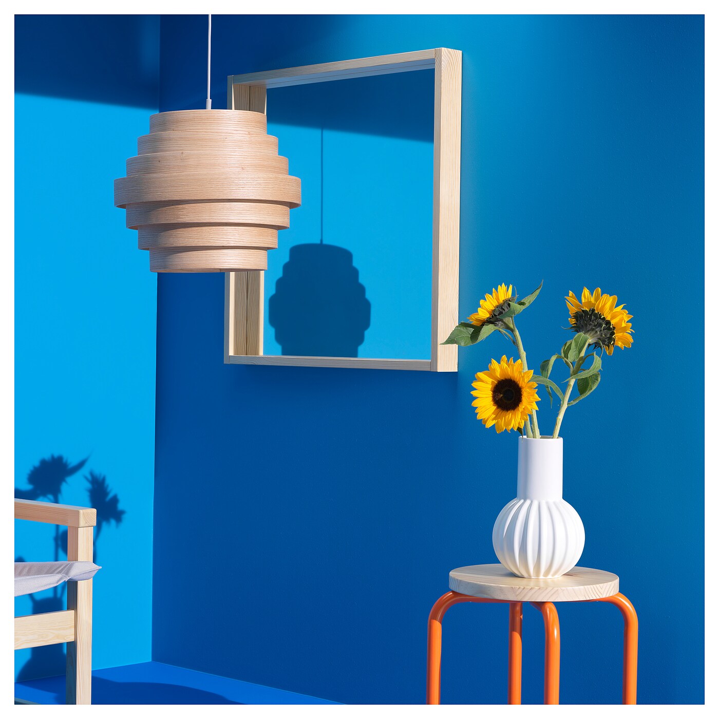 DYKARKLOCKA / HEMMA pendant lamp white stained oak veneer
