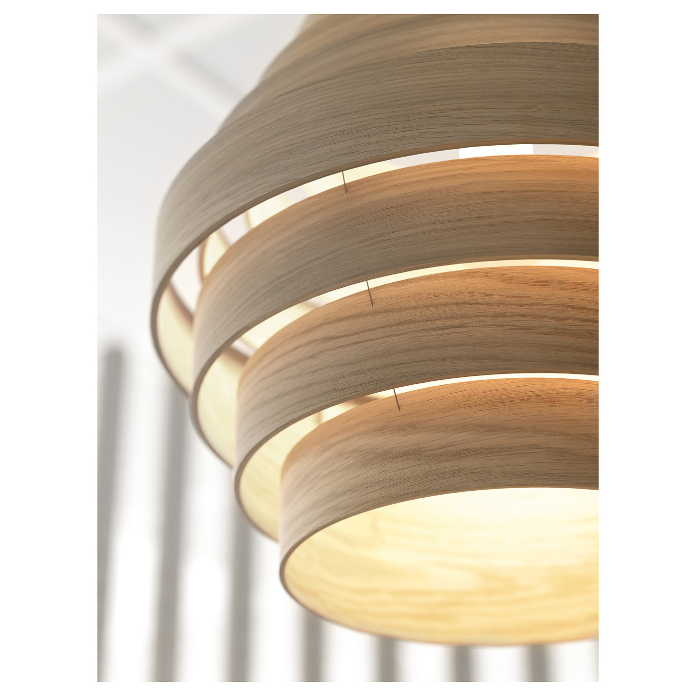 IKEA DYKARKLOCKA ペンダントライト DYKARKLOCKA / HEMMA pendant lamp white stained oak veneer/white - IKEA