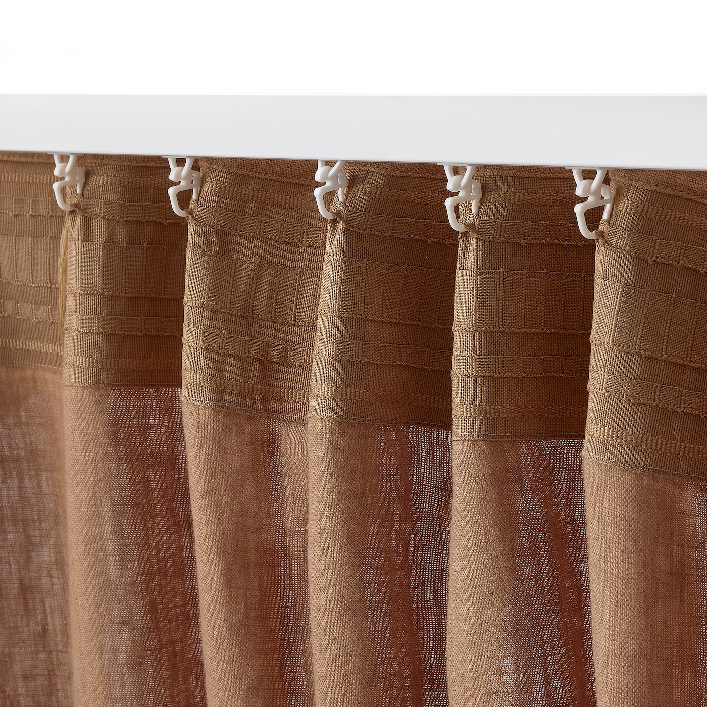DYTÅG curtains, 1 pair dark beige/with heading tape - IKEA