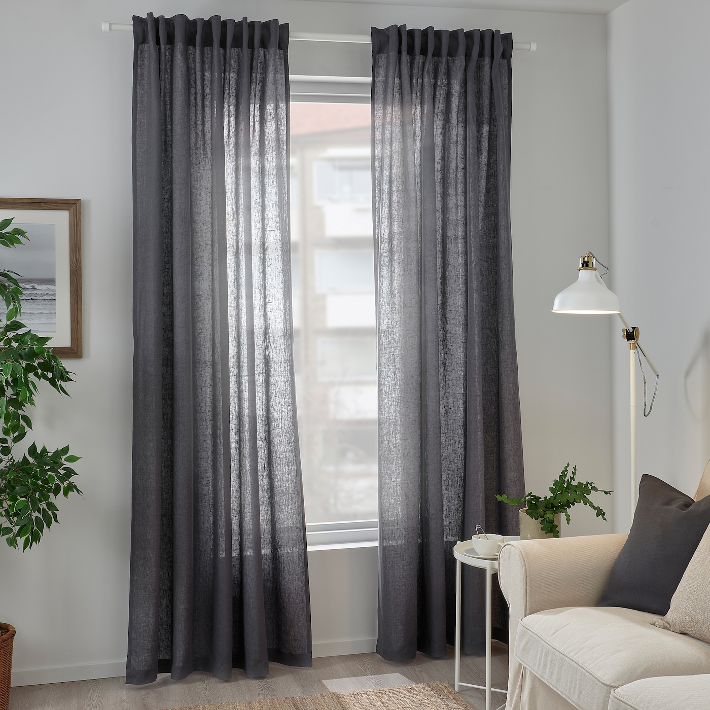 DYTÅG curtains, 1 pair dark grey - IKEA