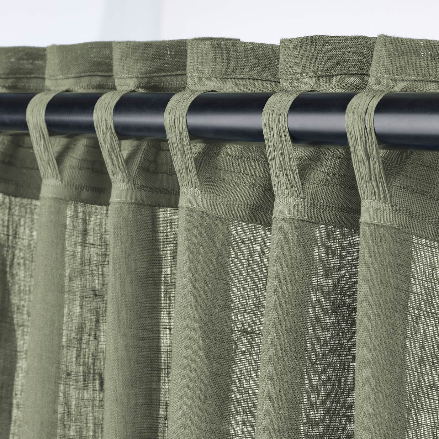 DYTÅG curtains, 1 pair grey-green/with heading tape - IKEA