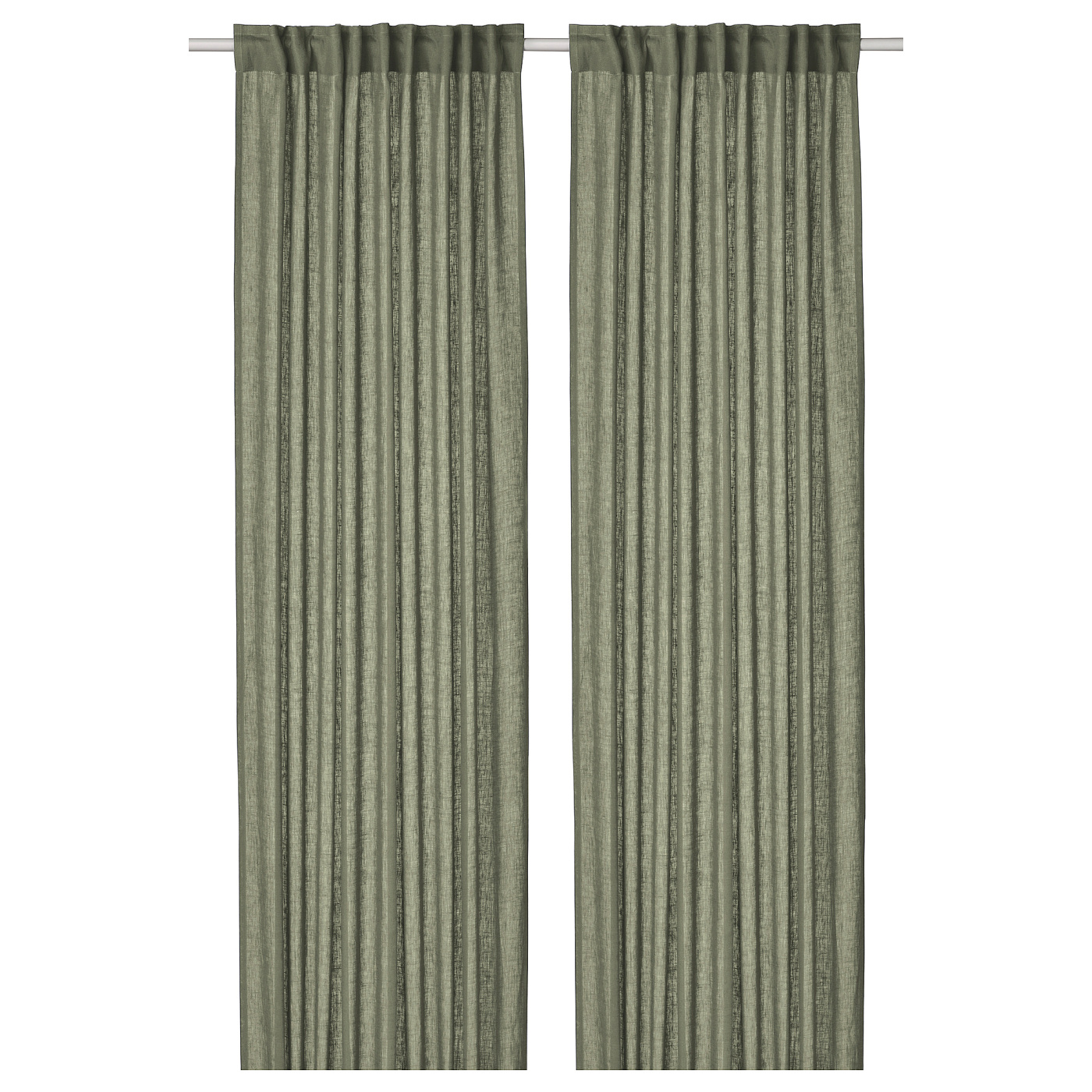 DYTÅG curtains, 1 pair grey-green/with heading tape - IKEA