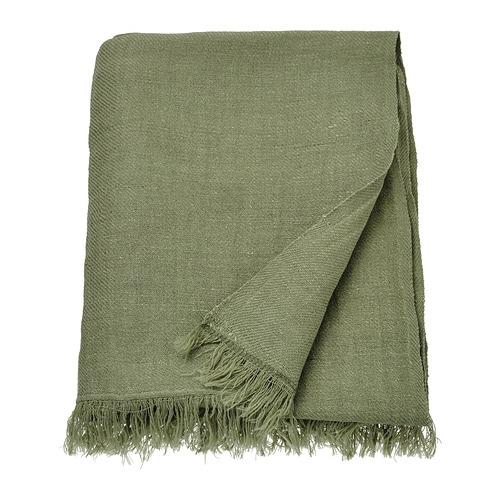 SVARTFRYLE throw dark yellow/light grey - IKEA