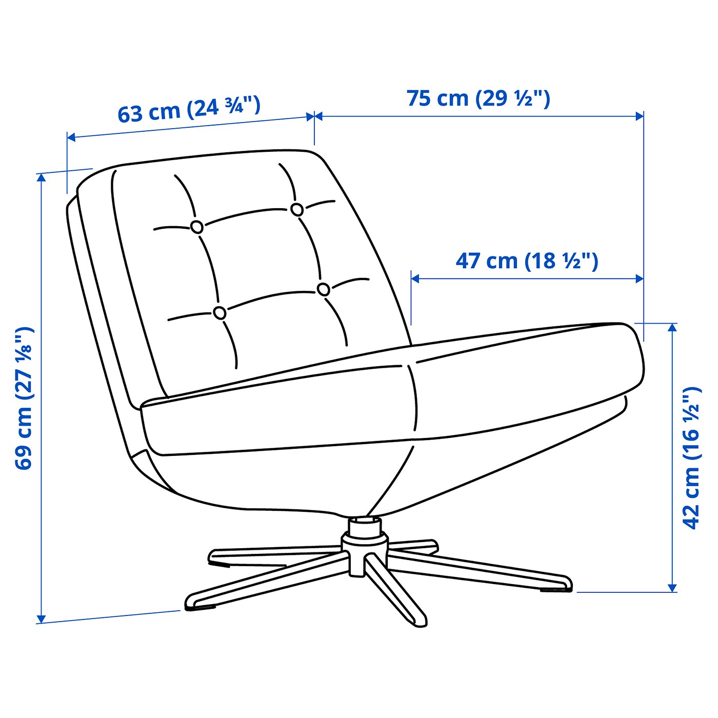 DYVLINGE swivel chair, Kelinge black - IKEA