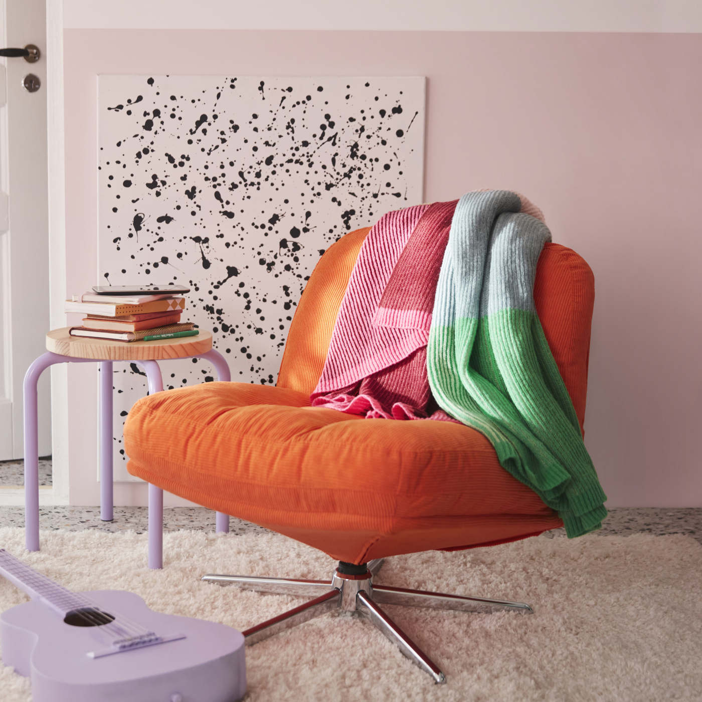 DYVLINGE swivel easy chair Kelinge orange - IKEA