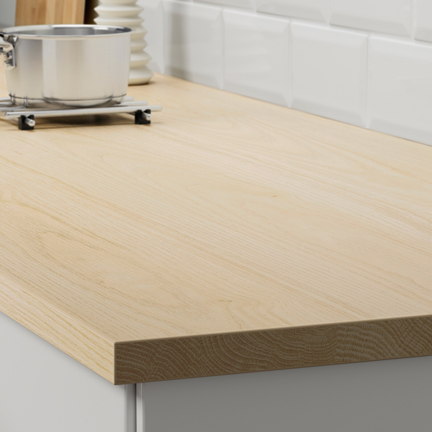 EKBACKEN countertop, limestone effect/laminate, 98x11/8