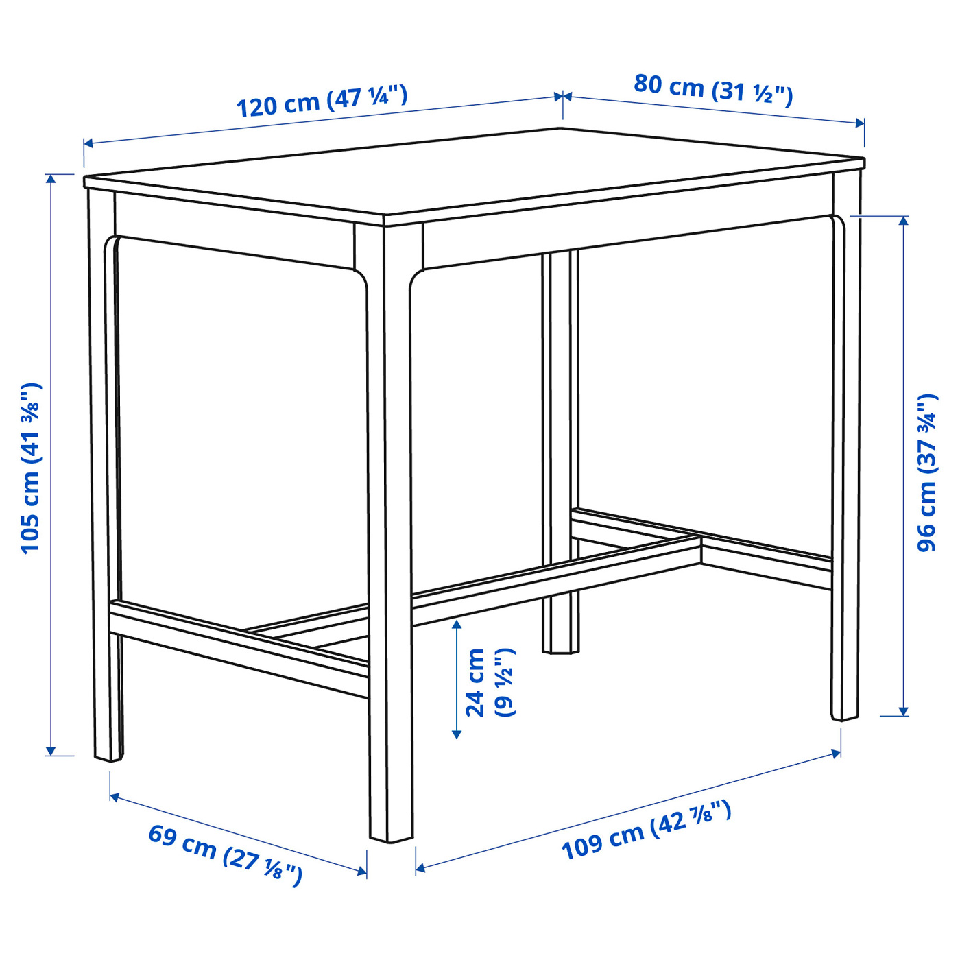EKEDALEN bar table dark brown - IKEA