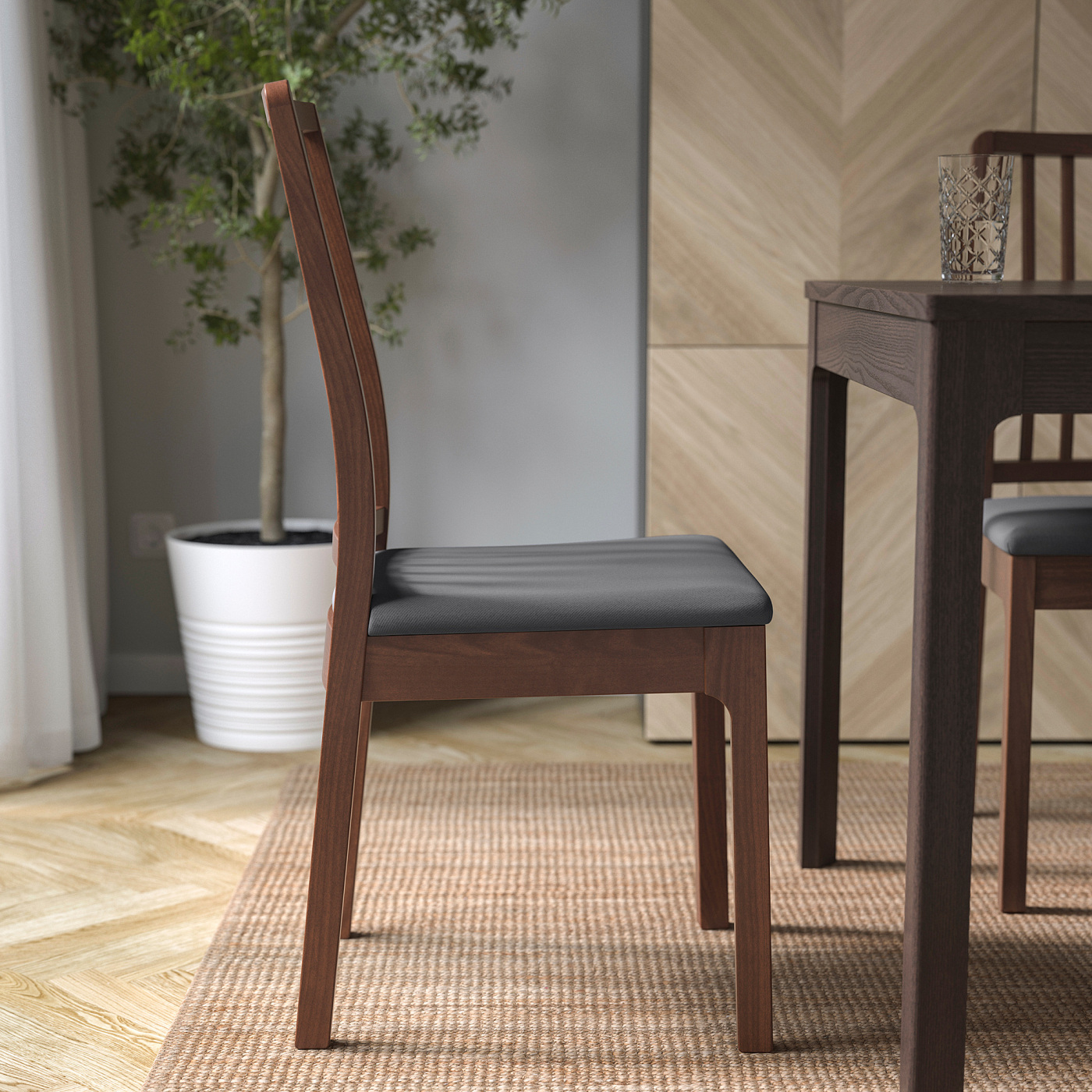 イケア【IKEA】 EKEDALENE エーケダーレン チェア EKEDALEN chair brown/Hakebo dark grey - IKEA