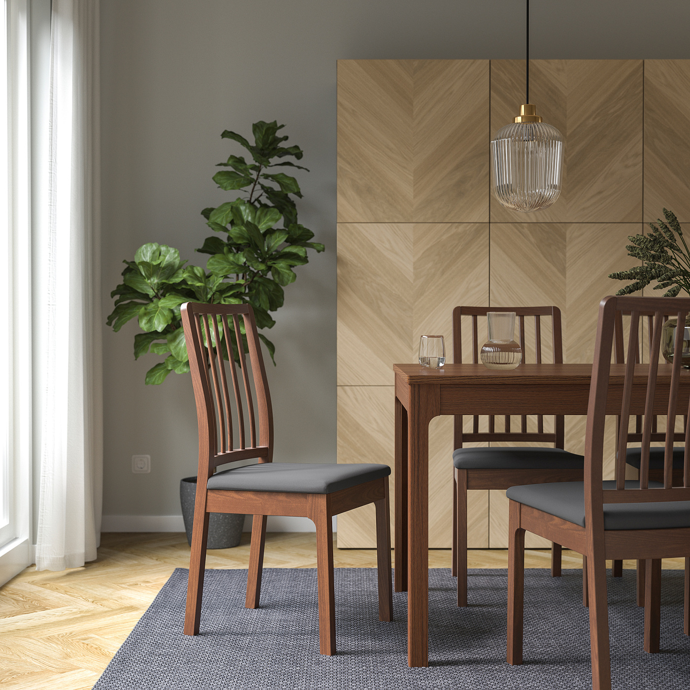 EKEDALEN chair brown/Hakebo dark grey - IKEA