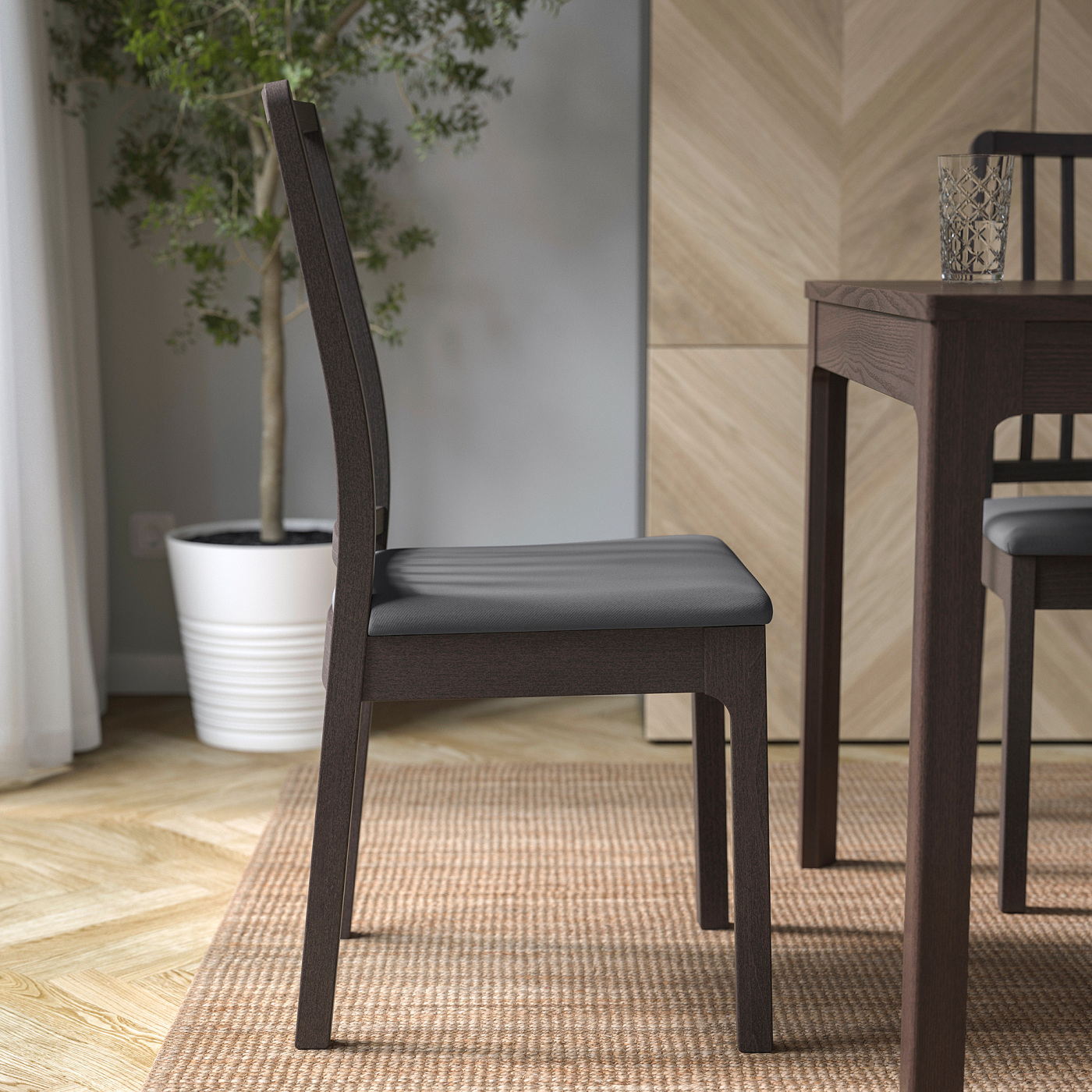 EKEDALEN chair dark brown/Hakebo dark grey - IKEA