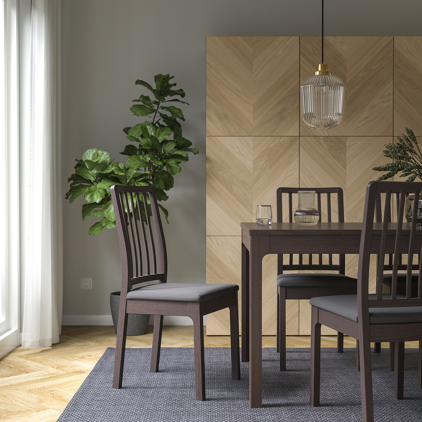 2月で売り切り！IKEA EKEDALENダークブラウン 木製 ダイニングチェア EKEDALEN エーケダーレン チェア, ダークブラウン, オッルスタ