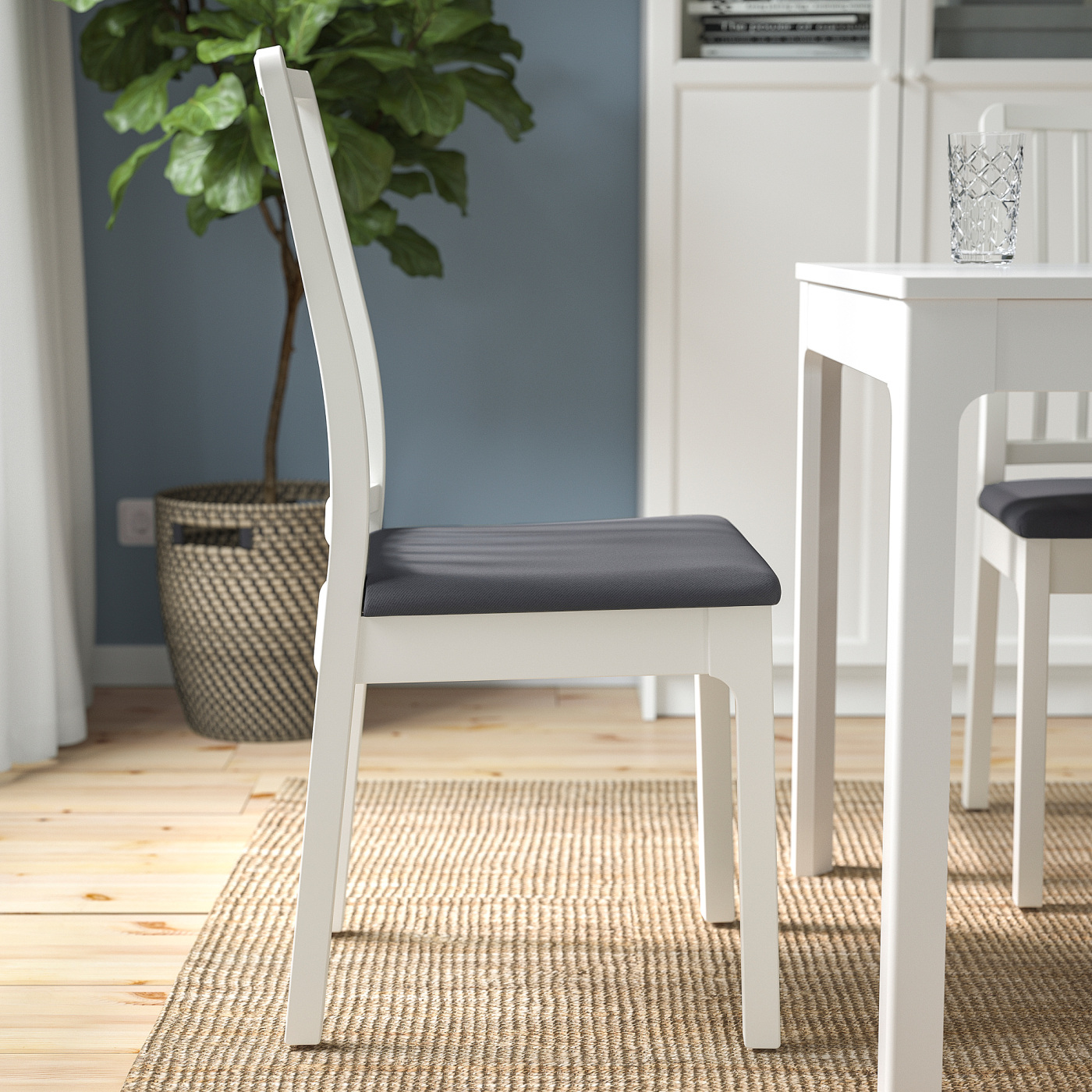 EKEDALEN chair white/Hakebo dark grey - IKEA