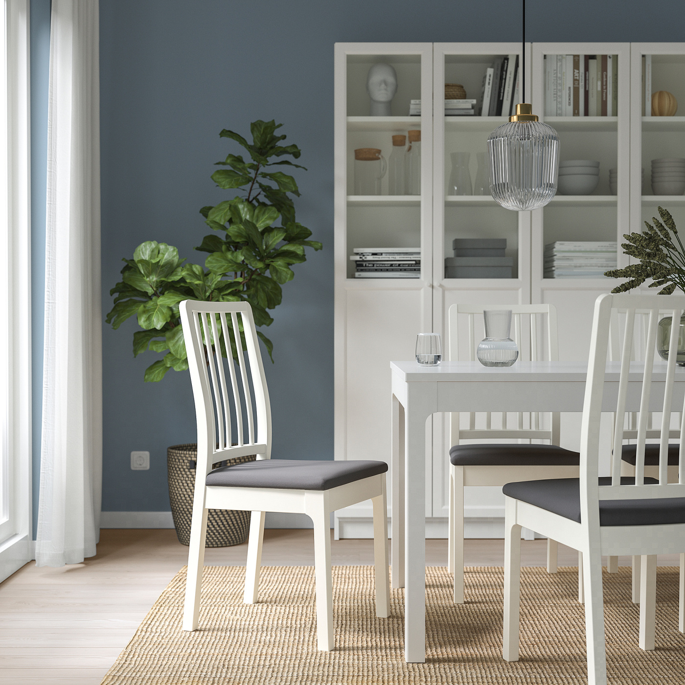EKEDALEN chair white/Hakebo dark grey - IKEA