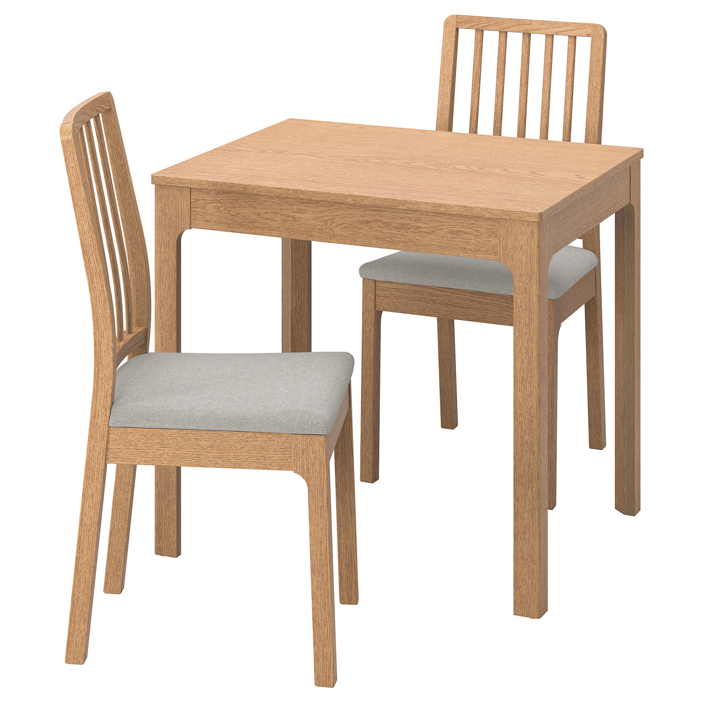 EKEDALEN / EKEDALEN table and 2 chairs oak oak effect/Orrsta light