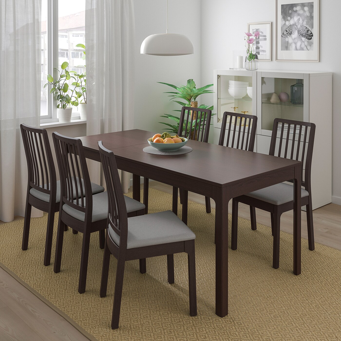 EKEDALEN エーケダーレン EKEDALEN Extendable table, dark brown, Min. length: 47 1/4