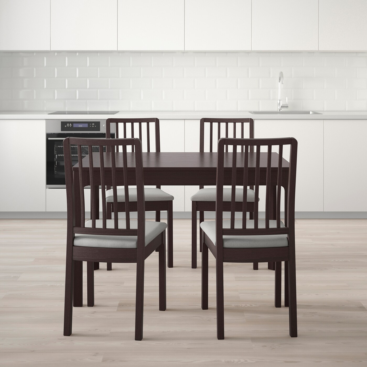 EKEDALEN / EKEDALEN table and 4 chairs dark brown/Orrsta