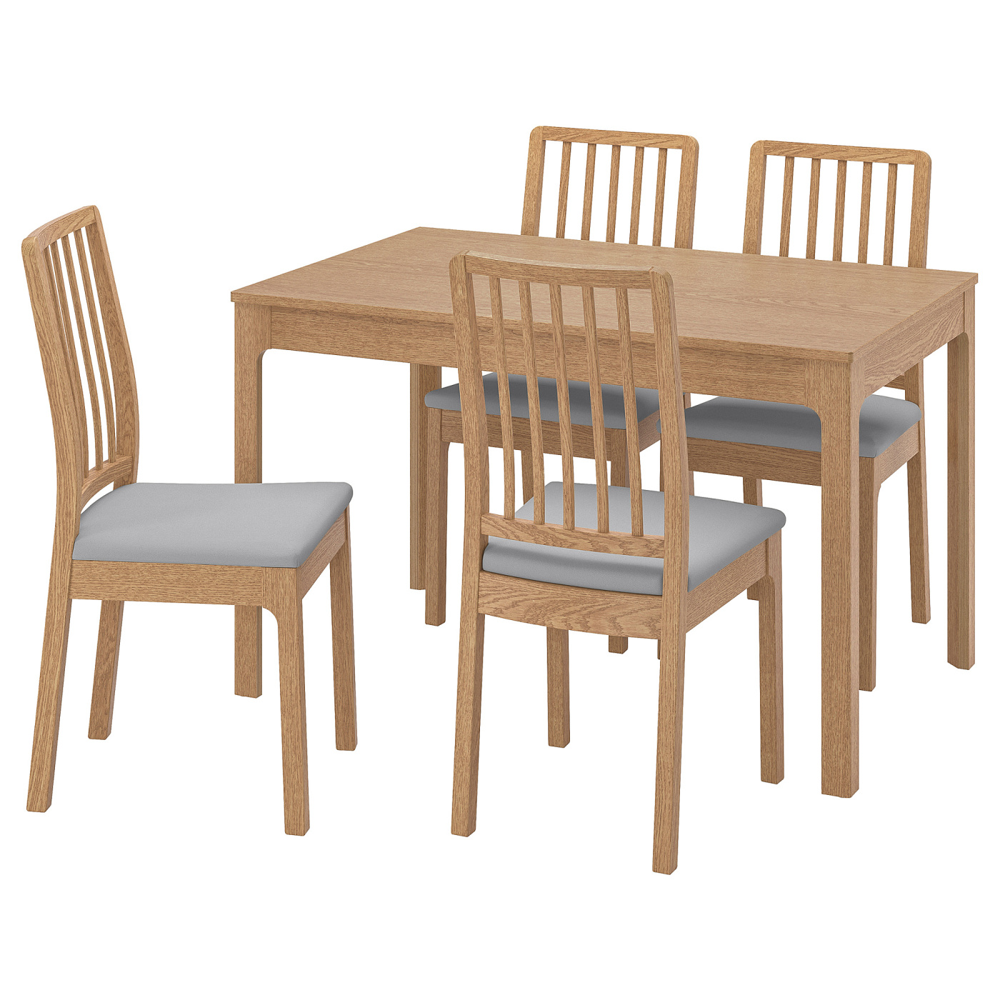 EKEDALEN / EKEDALEN table and 4 chairs oak oak effect/Orrsta light grey ...