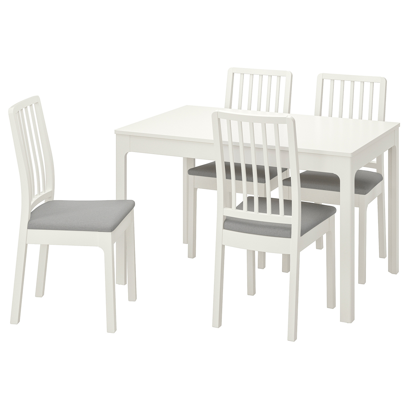 EKEDALEN / EKEDALEN table and 4 chairs white/Orrsta light grey - IKEA
