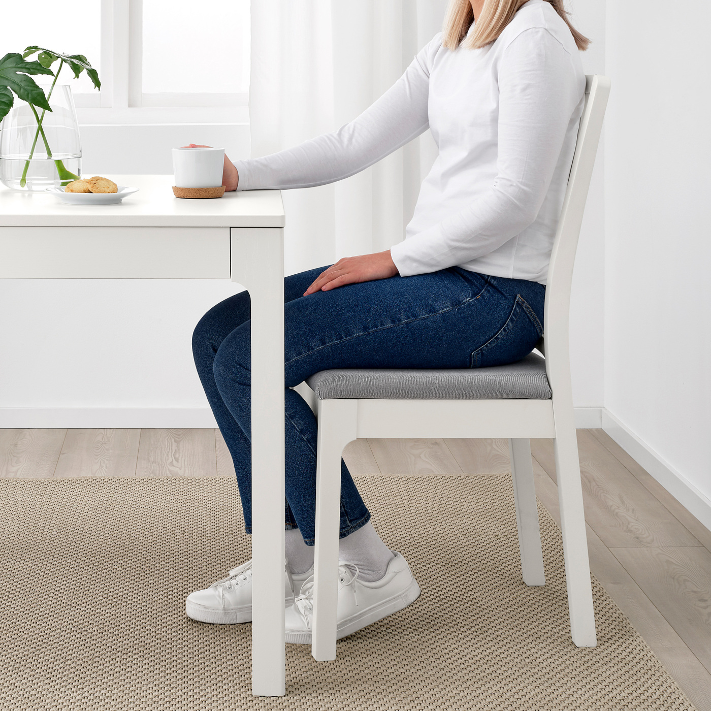 EKEDALEN / EKEDALEN table and 4 chairs white white/Orrsta light